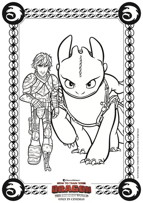 Discover free fun coloring pages inspired by how to train your dragon 2. Hiccup and Toothless Coloring Page from HTTYD 3 | Dragon ...