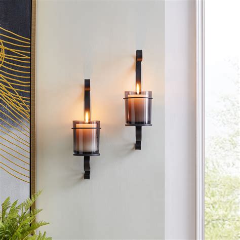 Candle Holder Wall Sconce Black Garvin 27 High Twist Candle Holder