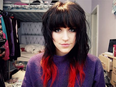 1black hair with dark red highlights. 25 Awesome Black and Red Hairstyles - SloDive