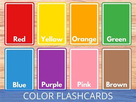 Learning Colors Flashcards Printable Flashcards For Toddlers Etsy España