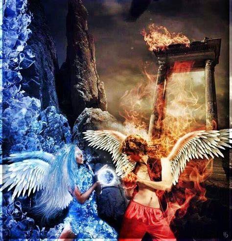 Male And Female Fire And Ice Angels Yin And Yang Fire And Ice