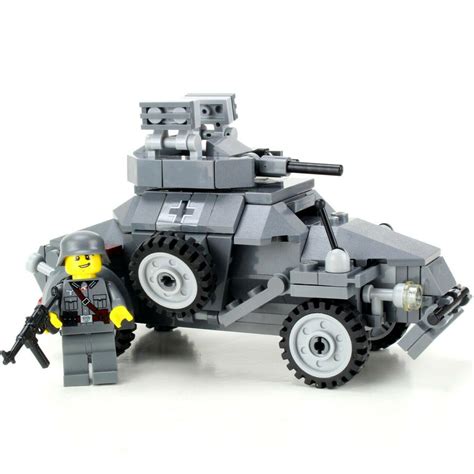 German Ww2 Armored Car Sdkfz 222 Custom Lego Military Set The