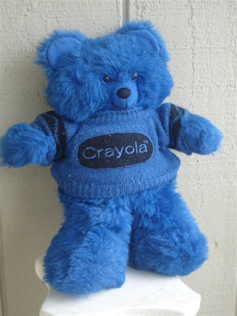 A Cute Blue Crayola Crayon Teddy Bear From 1986 Vintage Retro Toys