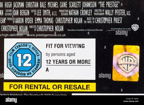 12 Rating On Hd Dvd Case Fit For Viewing By Persons Aged 12 Years Or