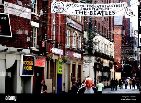 Mathew Street In Liverpool Location Of The Cavern Club Where The