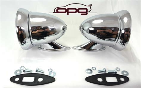 Nap Classic Chrome Bullet Mirror 4in For Mgb Ac Cobra Sunbeam Mini Cooper Pair Ebay