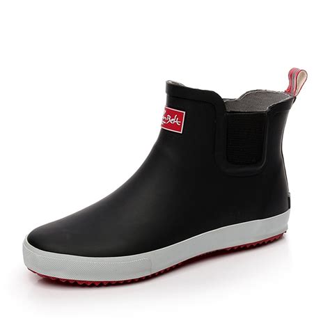 מוצר black rubber rain boots mens pvc slip on anti slip casual ankle rainboots short water