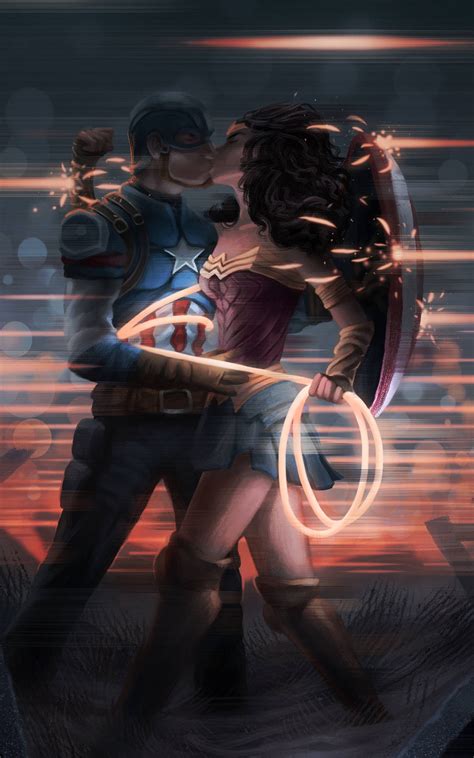 800x1280 Captain America And Wonder Woman Kissing Nexus 7samsung