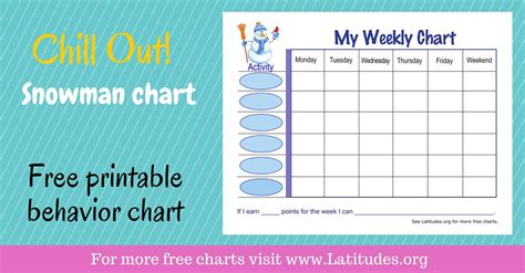 Free Weekly Behavior Chart Snowman Acn Latitudes