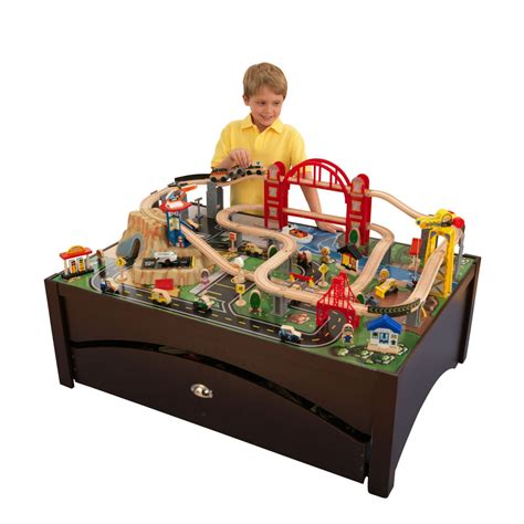 Kidkraft Metropolis Wooden Train Set And Table With 100 Accessories