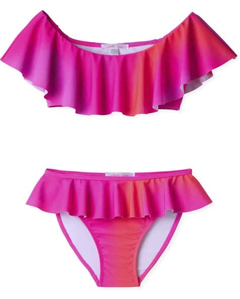 Girls Stella Cove Neon Ombre Bikini Can Be On Or Off Shoulder
