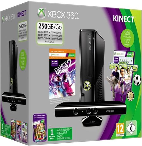 Xbox 360 250gb Kinect Console Holiday Bundle 2012 3 Games