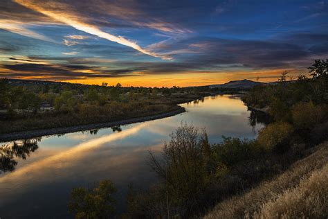 Dramatic Sunset Over Boise River Boise Idaho Photograph By Vishwanath
