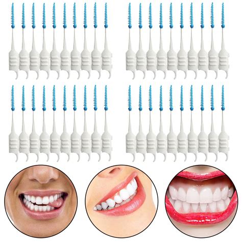 200pcs Interdental Brush Dental Floss Teeth Oral Clean Double Head Toothpick-in Interdental ...