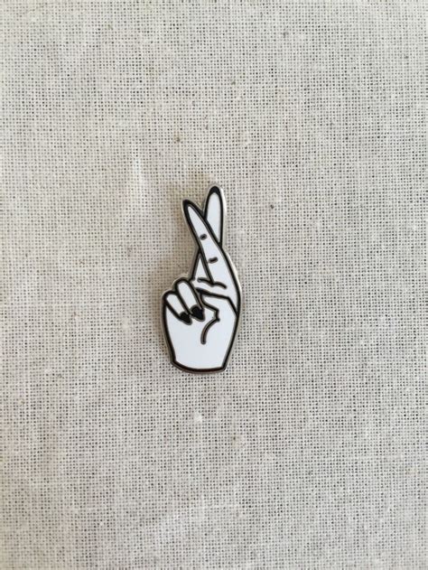 Crossed Fingers Lapel Pin Via Stuff And Things ☽ ☾ Click