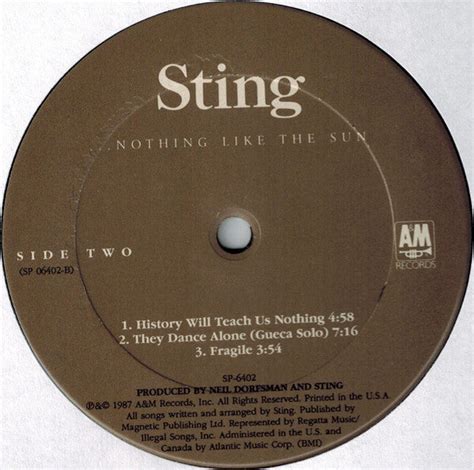 sting nothing like the sun 1987 vinyl pursuit inc