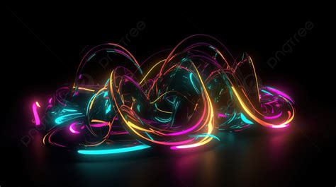Abstract Neon Light Depicted In 3d Digital Illustration Background