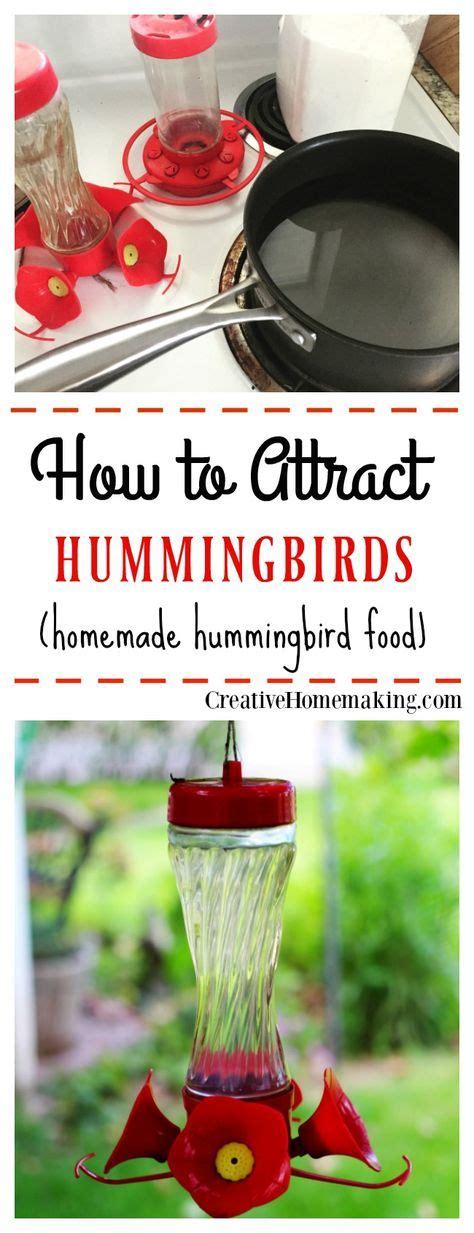 A good hummingbird feeder has plenty of color to attract them, and the birds can't process all the chemicals in the food coloring. Homemade Hummingbird Food | Hummingbird food, Homemade ...