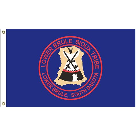 Nat 2×3 Lbs 2′ X 3′ Lower Brule Sioux Tribe Flag With Heading And