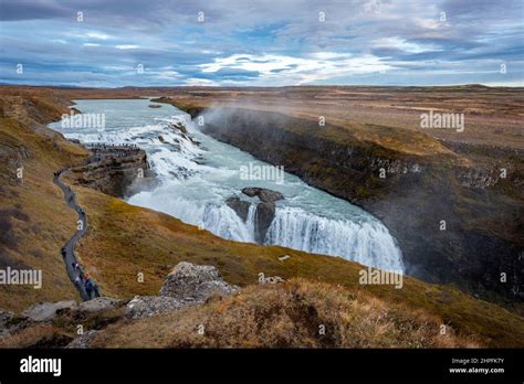 The Gullfoss Waterfall In Iceland Is The Largest On The Hvita River