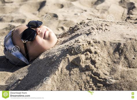 Boy Buried In The Sand Stock Photo Image Of Panama Funny 75300204