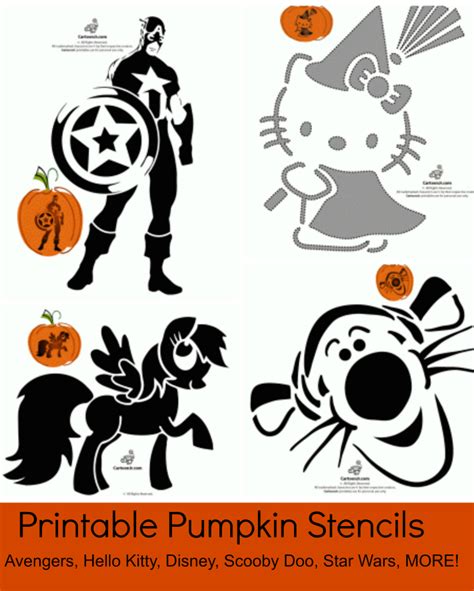Free Printable Pumpkin Stencils Avengers Hello Kitty