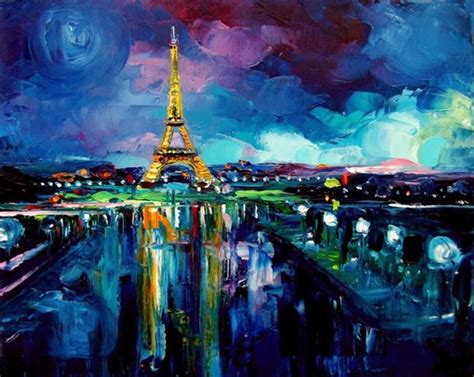 Parisian Night By Aja From Paris Art Exhibit