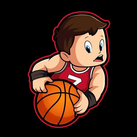 Premium Vector Boy Child Cartoon Basketball Mascot Illustration