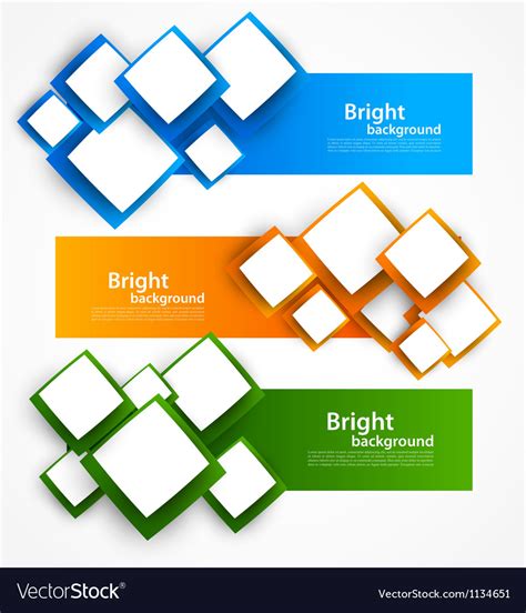 Set Banners With Squares Royalty Free Vector Image
