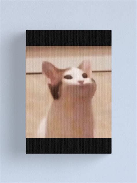 Popping Cat Pop Cat Meme Canvas Print By Memestan Redbubble
