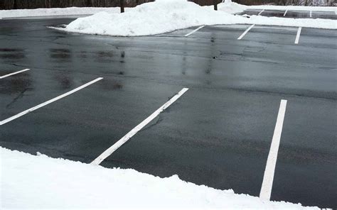 Parking Lot After Snow Plow Removal Cleaning Varsity Inc
