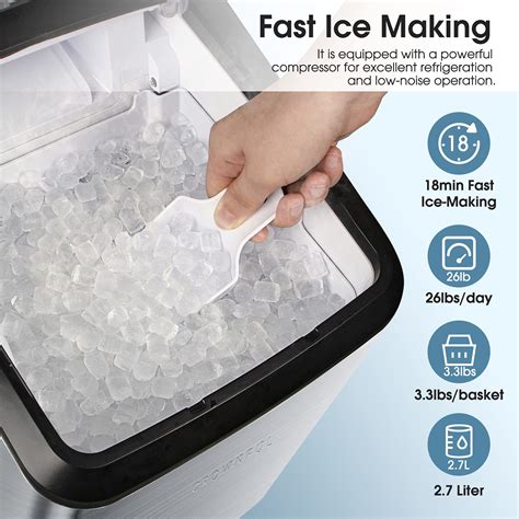 Crownful Nugget Ice Maker Portable Countertop Machine Auto Water