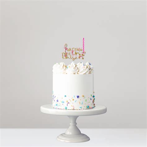 Cake Topper Happy Birthday Brush Vela Topperland