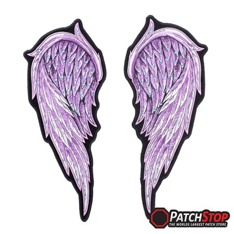 Split Purple Angel Wings Rhinestone Patch Ladies Back Patches Very