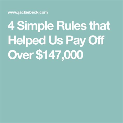 4 Simple Rules That Helped Us Pay Off Over 147000 In Debt Simple
