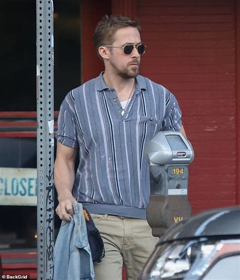 Ryan Gosling Shows Off His Toned Biceps In Form Fitting Shirt In Los