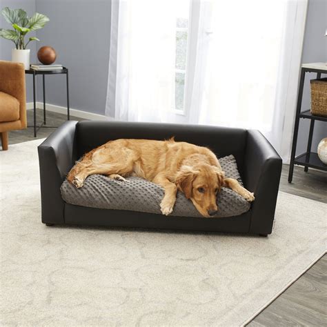 Keet Fluffly Deluxe Sofa Dog Bed Wremovable Cover Charcoal Large