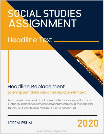 Social Study Assignment Cover Pages Ms Word Cover Page Templates