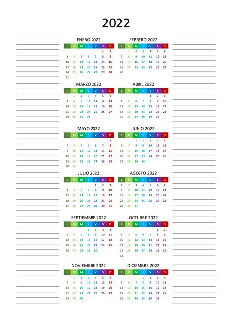 Calendario Meses 2022 Para Imprimir