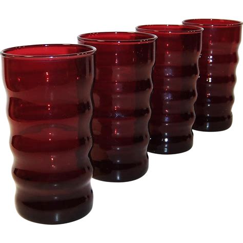 Anchor Hocking Royal Ruby Whirly Twirly 10 Ounce Tumblers (Set of 4) from ruthsredemptions on ...