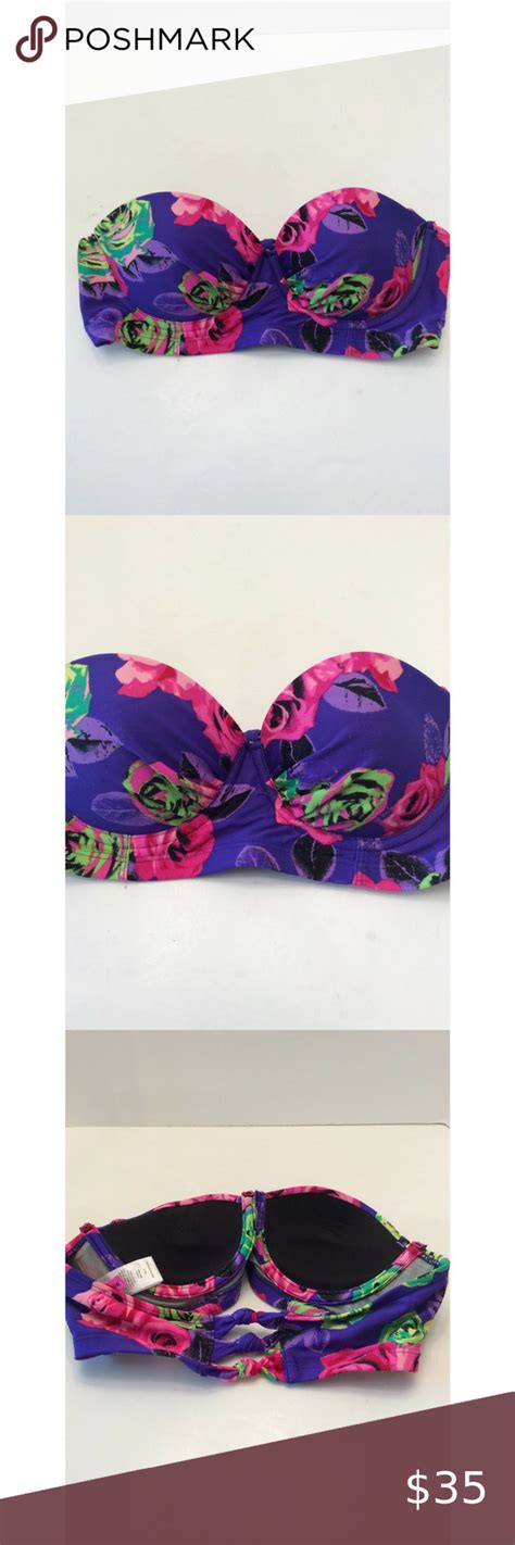 Betsey Johnson Floral Bikini Top Sz S Floral Bikini Top Push Up