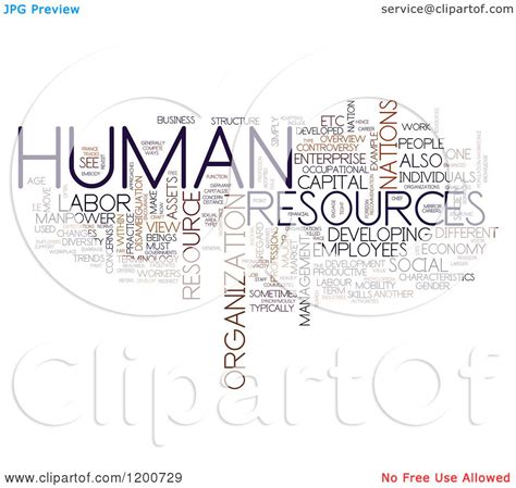 Clipart Of A Human Resources Word Collage On White 2 Royalty Free