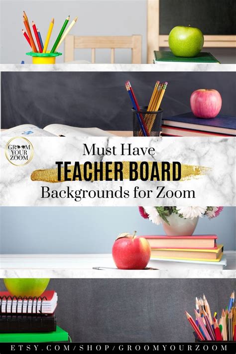Teacher I Zoom Background 4 Virtual Backdrops For Video Call Etsy