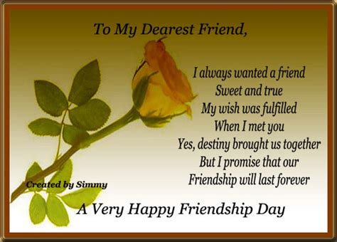 Happy friendship dear best friend! Friendship Day Wish. Free Happy Friendship Day eCards ...