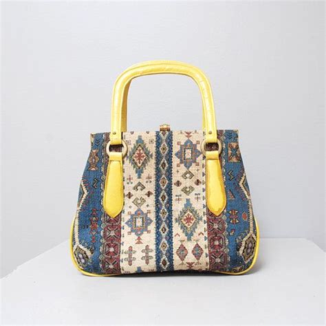 1960s Purse Mod 60s Tapestry Handbag Etsy Tapestry Handbags