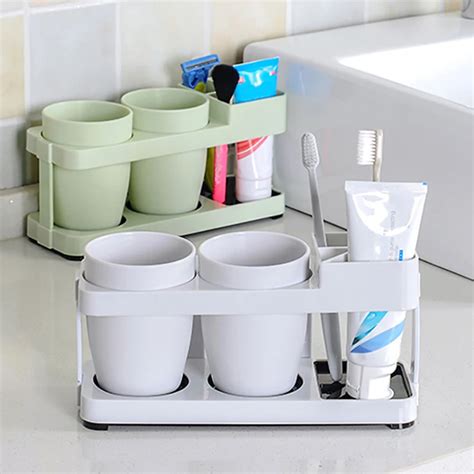 Bathroom Shelf Cups Tumbler Organization Storage Toothpaste Toothbrush