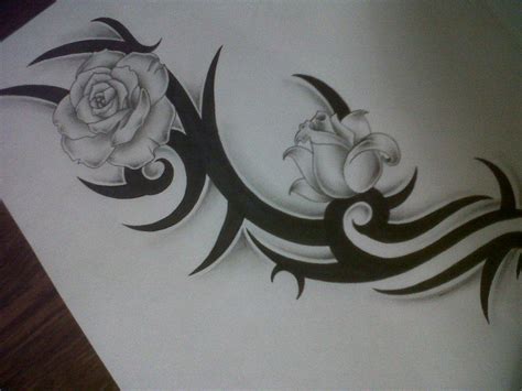 However what exactly does the rose represent. tribal with roses tattoo design by *tattoosuzette on ...