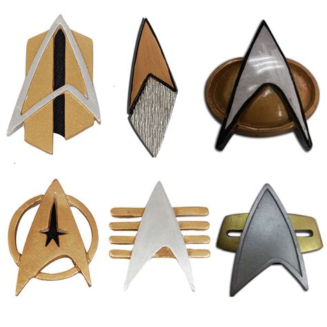Star Trek Tos Khan Cosplay Starfleet Badge Rank Pip Pin Insignia Brooch Combadge Clothes Shoes