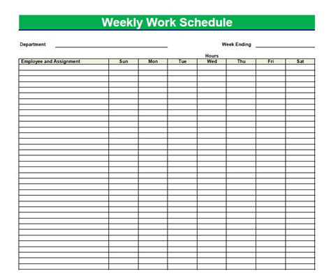 Blank Printable Pdf Weekly Schedules
