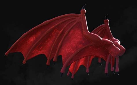Premium Photo Red Dragon Wing Red Devil Wings Red Demon Wing